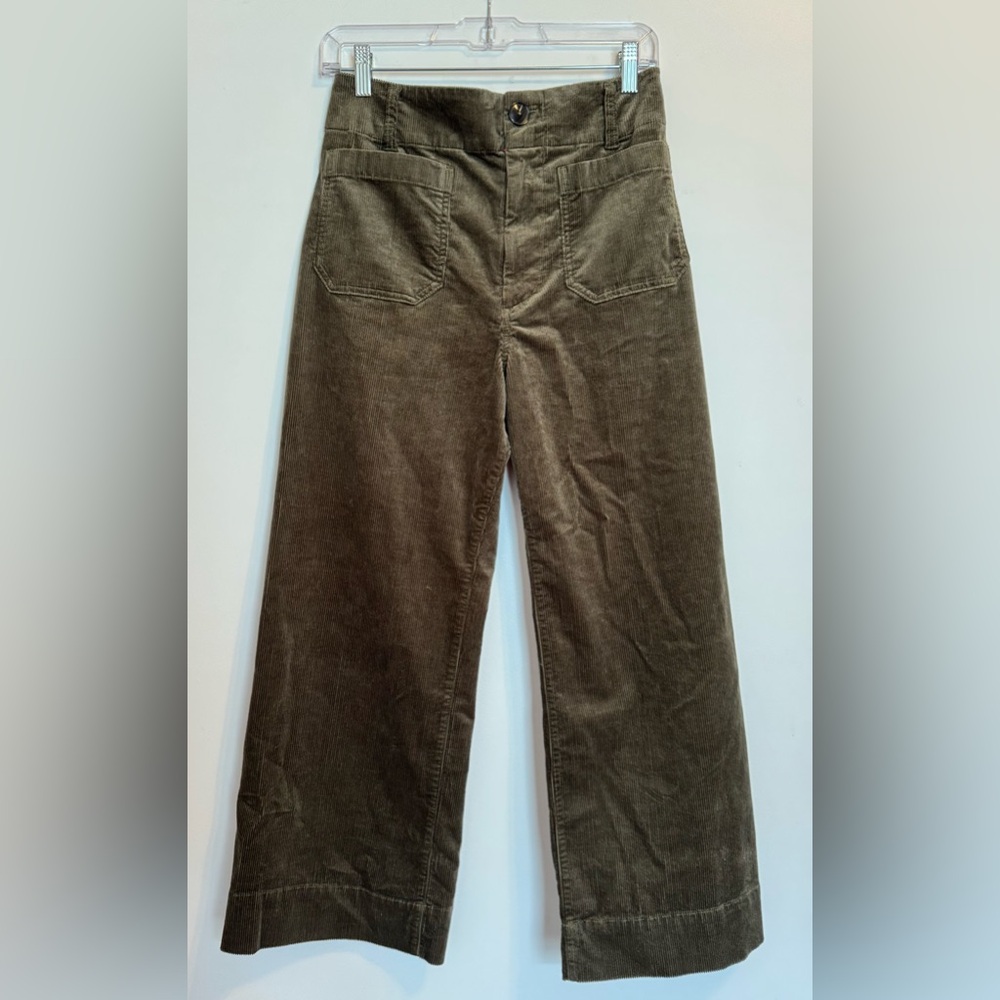 Anthropologie Corduroy Colette Pant Moss - New with Tags